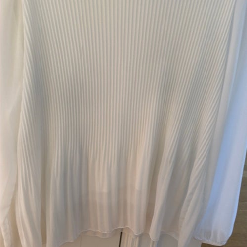 ZABAIONE vit plisserad skir blus strl XL