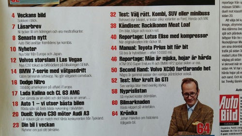 Auto Bild Sverige 23 2006: Volvo C30 vs Audi A3, Dodge Nitro, Mercedes CL 63 AMG