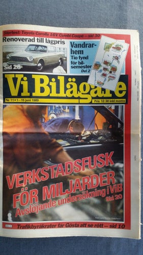 Vi bilägare nr 11 1989: Toyota Corolla, Nissan Prairie, beg Opel Ascona