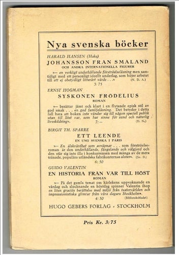 MOTORER OCH MÄNNISKOR En weekend-historia av Martin Rogberg (1927)