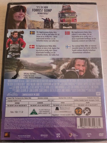 The secret life of Walter Mitty (2013) - Ben Stiller - Inplastad DVD