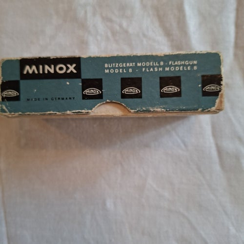 Minox Blitzgerät Modell B Vintage Blixt i Originalask med Svensk ManualBeskriv