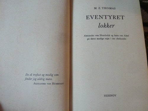 EVENTYRET LOKKER, M. Z. THOMAS, BOK, DANSK