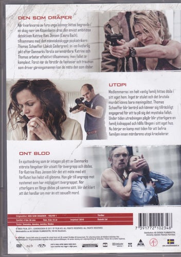 DVD / Den Som Dräper / 3st filmer / David Dencik, Laura Bach / Fint skick