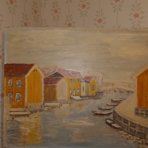 C.E. WALLIN, OLJA PÅ PANNÅ. EJ RAM. MÅTT 57 x 41 CM. NORRTELJE NERE VID BRON.
