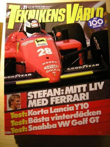 TEKNIKENS VÄRLD NR 21 1985 LANCIA Y10 ,VW GOLF GT ,M.M