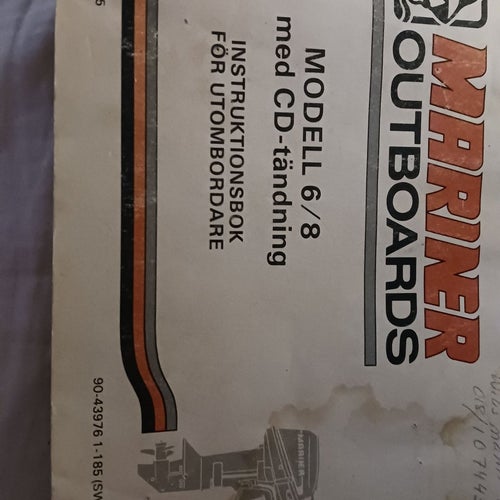INSTRUKTIONSBOK FÖR UTOMBORDARE MODELL 6/8 med CD-tändning av Brunswick Corp.