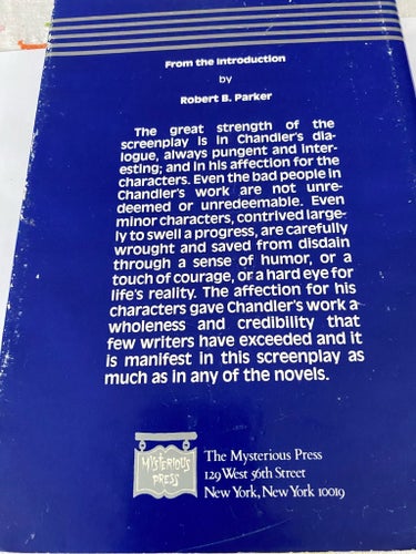 Raymond Chandler The Screenplay of Playback på engelska
