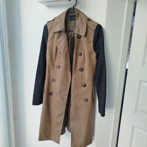 H&M brun/svart trenchcoat, storlek 34