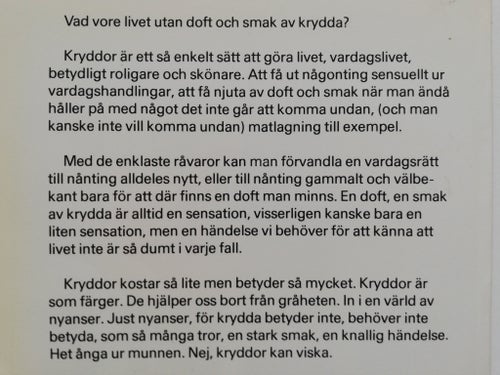 KRYDDOR OCH KRYDDERIER, MARGUERITE WALFRIDSON 1977