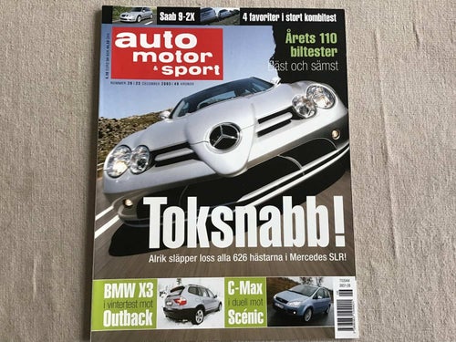 AUTO MOTOR & SPORT NR 26 2003 BMW X3,MERCEDES SLR,SAAB 9-2X,FERRARI DINO 246 GT