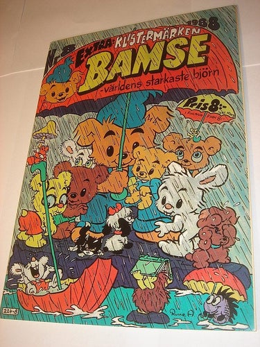 BAMSE 1988 8 (svensk) NY OLÄST EXTRA KLISTERMÄRKEN