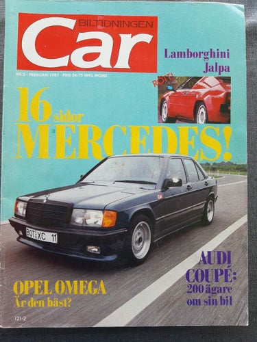 Car 2 1987: Lamborghini Jalpa, Opel Omega GLS, Pegaso, Subaru Leone Coupé Turbo