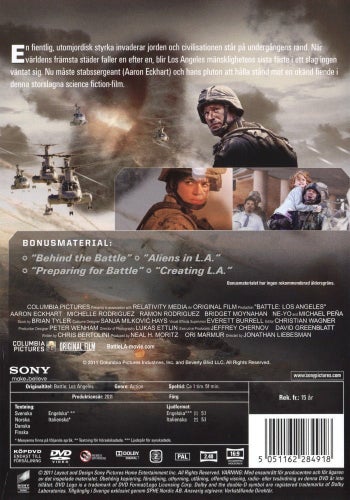 World Invasion: Battle Los Angeles DVD slim case