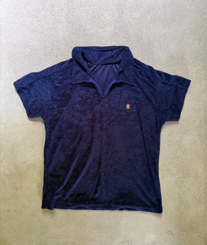 70s Rolling Stones Record Store Terry Polo Shirt | Size M