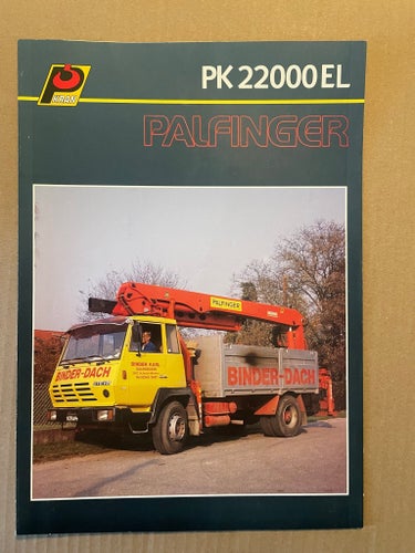 Broschyr Palfinger PK 22000 EL Lastbil Lastbilskran Kran Engelska