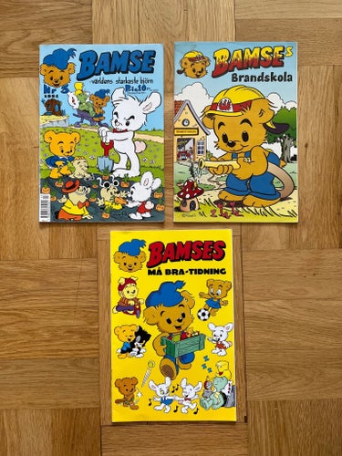 Bamse-tidningar från 1993, 1997 och 2017