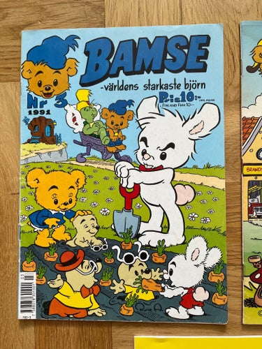 Bamse-tidningar från 1993, 1997 och 2017