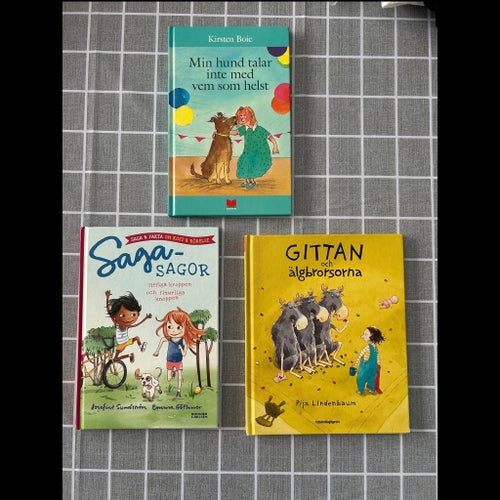 3 st barnböcker, Gittan, Saga-sagor, kirsten boie
