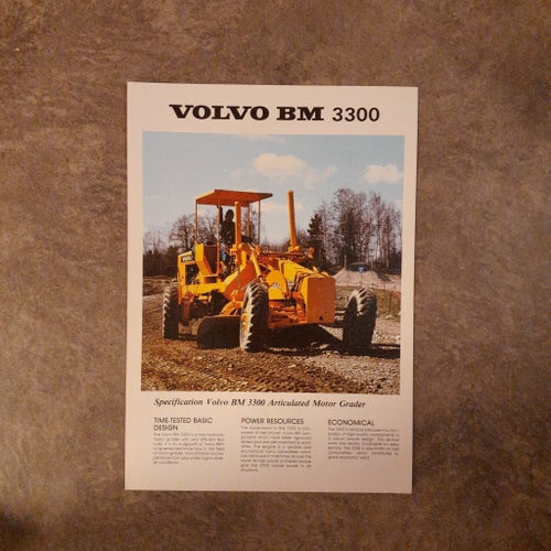 Broschyr Volvo BM 3300 Väghyvel. In English