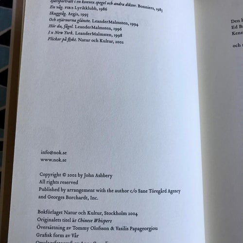 VISKLEKEN John Ashbery 2004