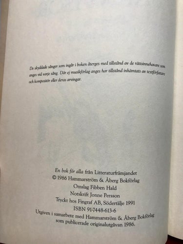 ROLIGA BARNVISOR Samlade av Finn Zetterholm teckningar Fibben Hald 1991
