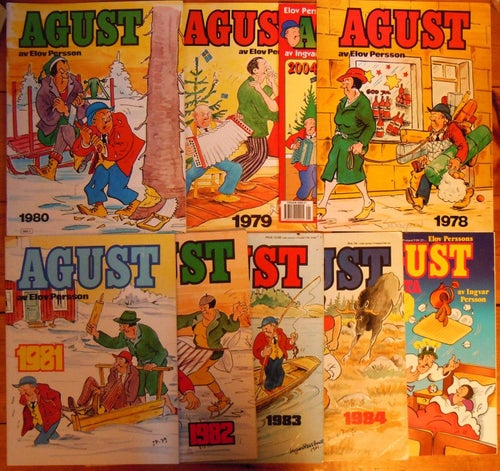 AGUST jul : 1978 , 79 , 80 , 81 , 82 , 83 , 84 , 89 och 2004 ( 9 st.)