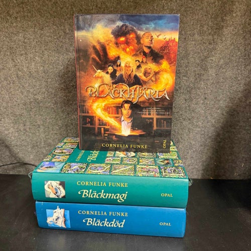 3 böcker av Cornelia Funke - Bläckhjärta, Bläckmagi, Bläckdöd - Bokpaket