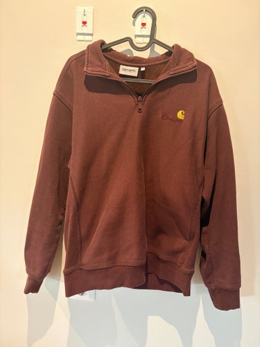 Carhartt WIP brun half zip tröja, storlek S