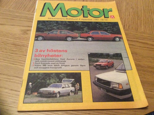 Motor Nr 18/19 1981 Opel Ascona,Volvo 345,Texaco reklam,Ford Escort,Datsun 280 Z