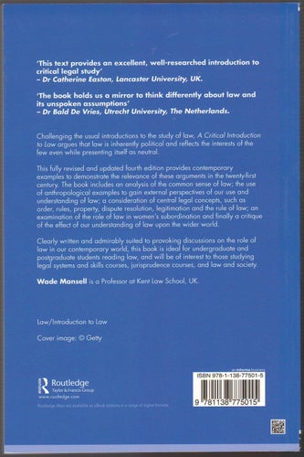 A Critical Introduction to Law / Wade Mansell