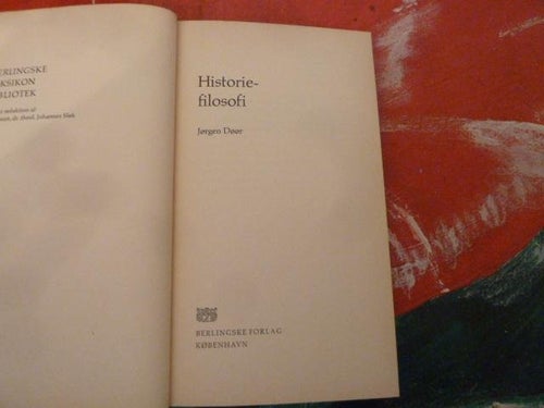 HISTORIEFILOSOFI, BOK, PÅ DANSKA