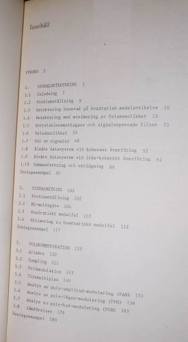 Detekteringsteori Datatransmission Pulskommunikation 1970