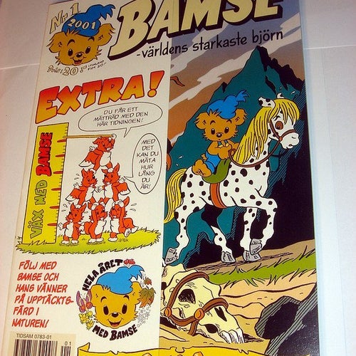 BAMSE 2001 1 (svensk) NY OLÄST EXTRA FLYER MÄTTRÄD