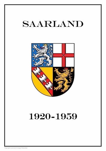 SAARLAND SAAR SARRE GERMANY 1920-1959 PDF (DIGITAL) STAMP ALBUM PAGES