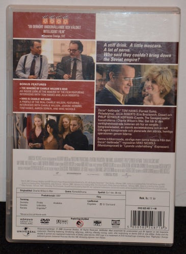 Charlie Wilson's War DVD Tom Hanks Julia Roberts Svensk text