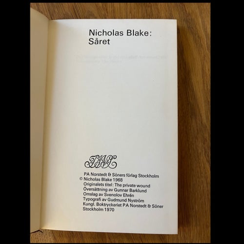Såret - Nicholas Blake, 1970
