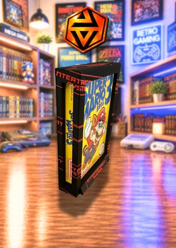 Nintendo 8-Bit spelställ / Display box. Skyddsbox medföljer!