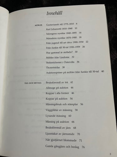 Stora boken om ANTIKT gammalt och nästan nytt av Jane Fredlund, 1986