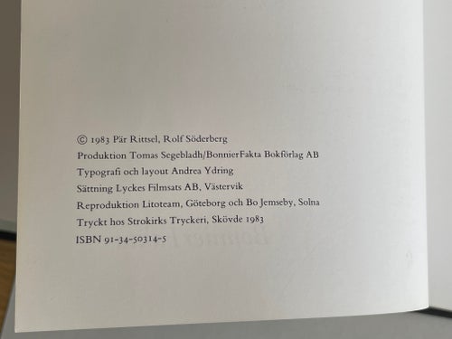 Den svenska fotografins historia - Rolf Söderberg, Pär Rittsel (1983)