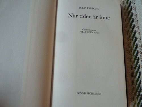 NÄR TIDEN 'R INNE, J. PARSONS, 2002, BÖCKER