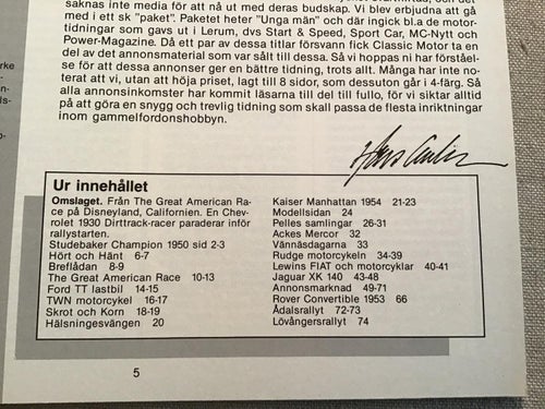 CLASSIC MOTOR NR 10 1986 KAISER,RUDGE,JAGUAR,FORD,STUDEBAKER,TWN MOTORCYKEL