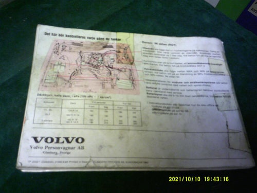 Instruktionsbok Volvo 240. 1986.