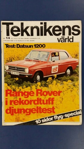 Teknikens Värld nr 14 1972: Alfetta, Range Rover, Volvo 142 82 hk