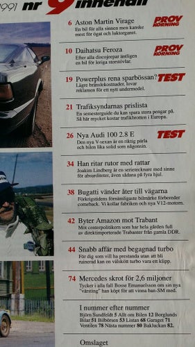Teknikens Värld 9 1991: Audi 100 2,8 E, Aston Martin Virage, Daihatsu Feroza