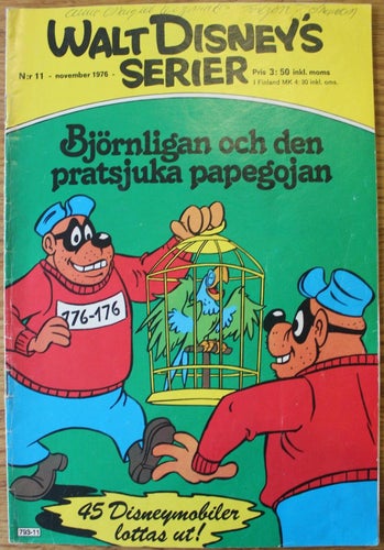 WALT DISNEYs SERIER 1976 NR 11 Björnligan och den pratsjuka papegojan