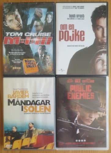 DVD-Filmer: Mission Impossible III, Om en Pojke, Måndagar i Solen, Public