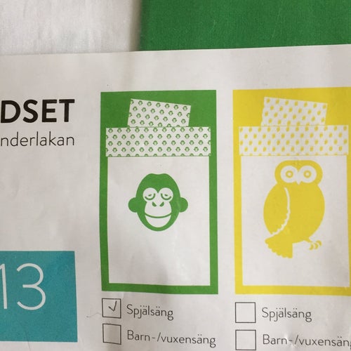 NYTT! Prick 13 - 3-dels bäddset till spjälsäng med små apor - aldrig använt