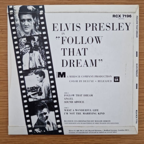 Elvis Presley – Follow That Dream EP Re-issue (1962)