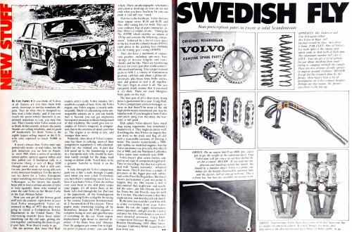 CORVETTE, VOLVO ARTIKEL PRESSKLIPP 1973